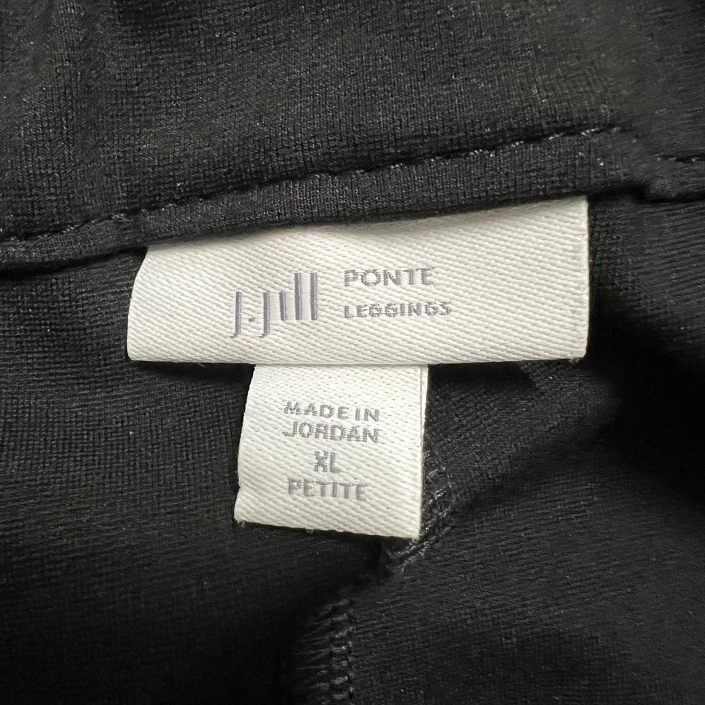 J Jill Ponte Leggings XL‎ Petite Black Pants Pull On Elastic Waist